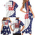 Custom United States Ice Hockey Family Matching Short Sleeve Bodycon Dress and Hawaiian Shirt USA Go Champions