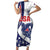 Custom United States Ice Hockey Family Matching Short Sleeve Bodycon Dress and Hawaiian Shirt USA Go Champions