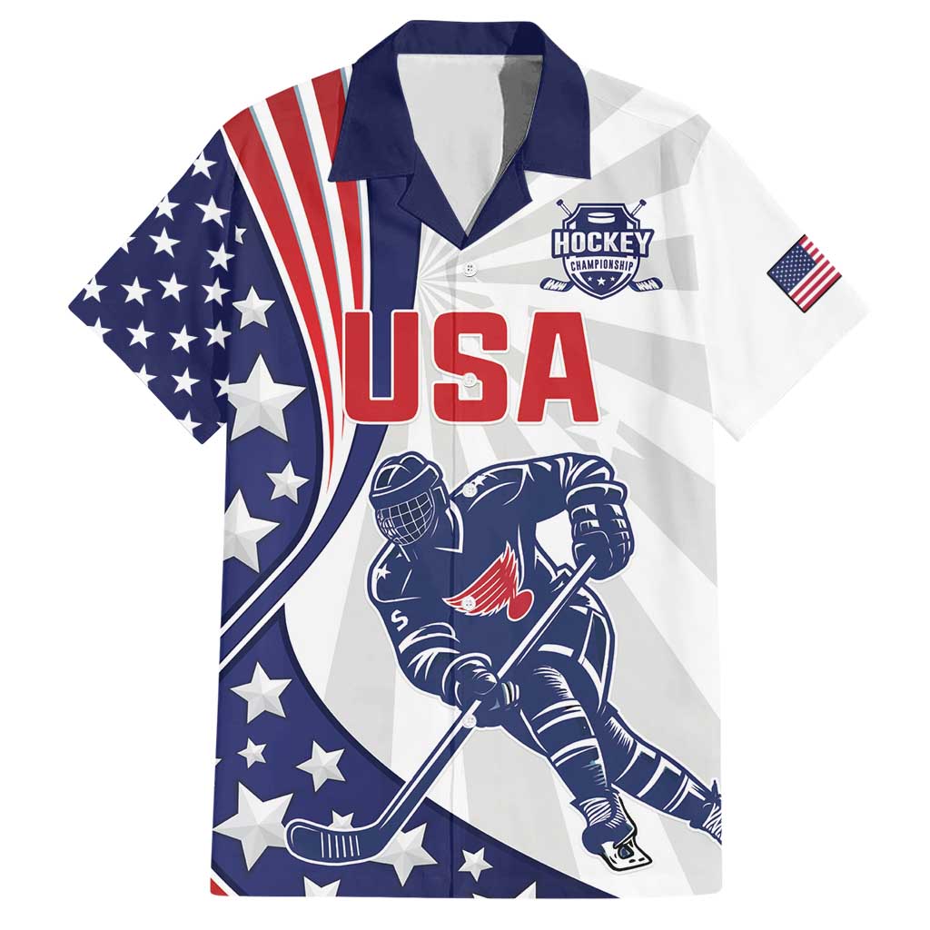 Custom United States Ice Hockey Hawaiian Shirt USA Go Champions