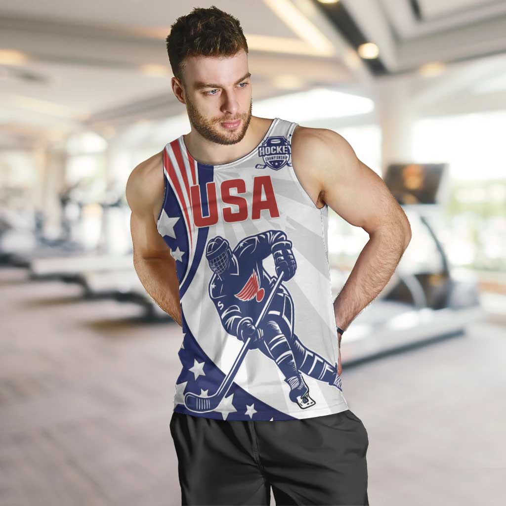 Custom United States Ice Hockey Men Tank Top USA Go Champions