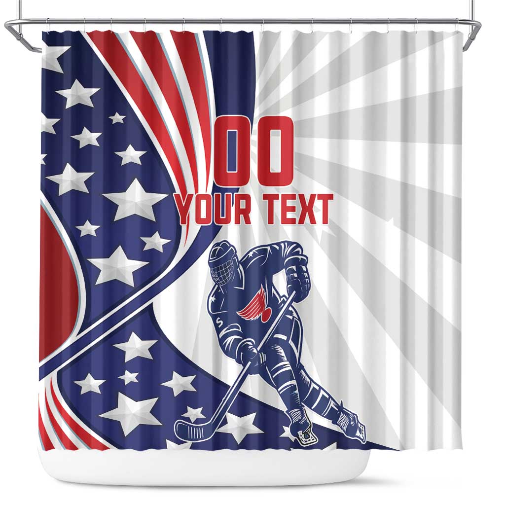 Custom United States Ice Hockey Shower Curtain USA Go Champions