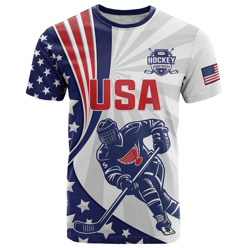 Custom United States Ice Hockey T Shirt USA Go Champions