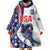 Custom United States Ice Hockey Wearable Blanket Hoodie USA Go Champions