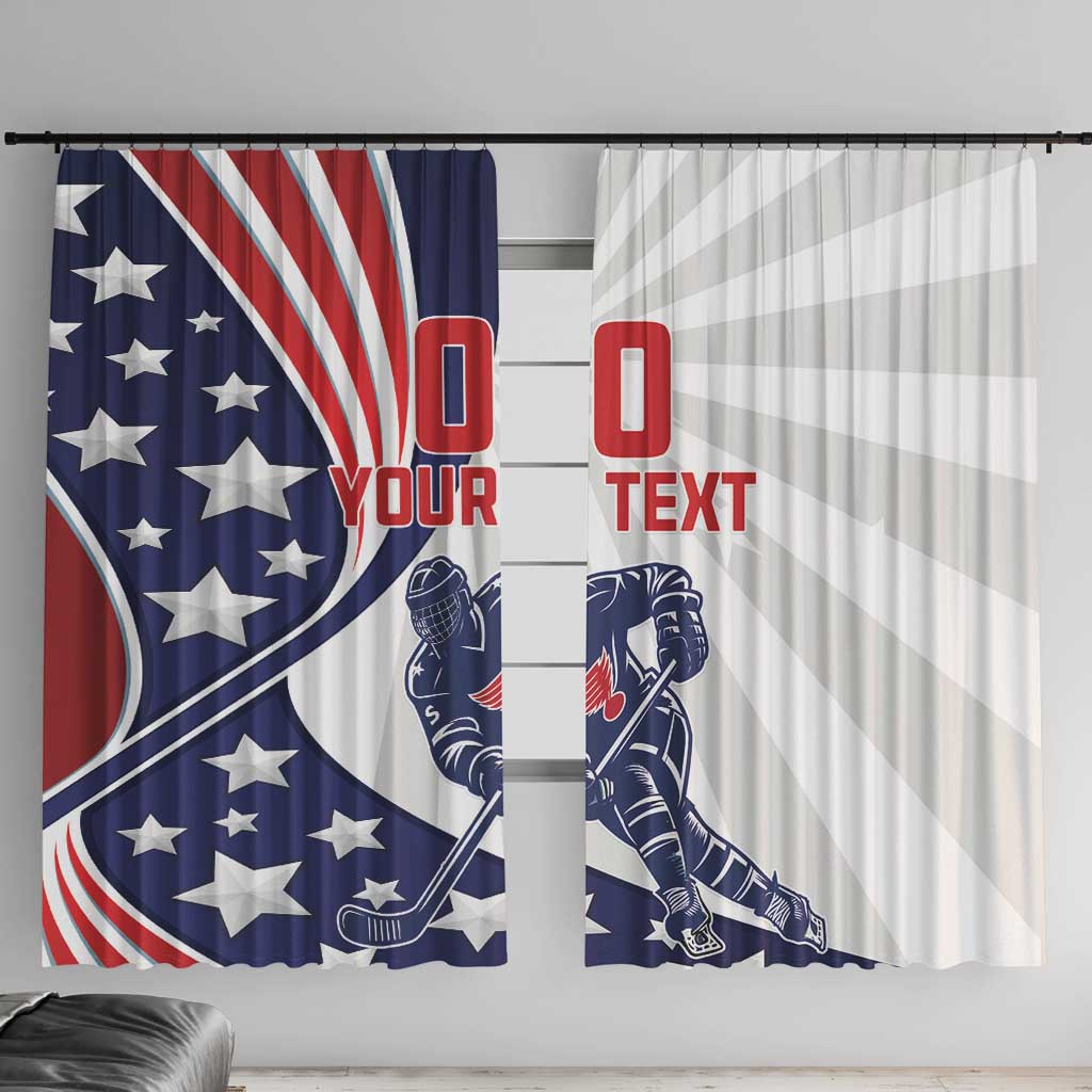 Custom United States Ice Hockey Window Curtain USA Go Champions