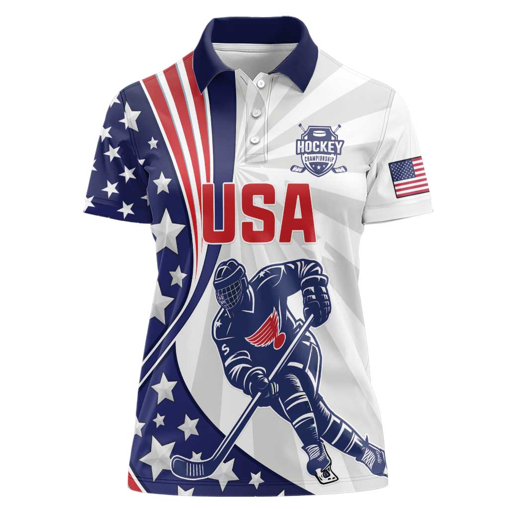 Custom United States Ice Hockey Women Polo Shirt USA Go Champions