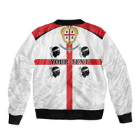 Personalized Sardinia Sleeve Zip Bomber Jacket Flag Style