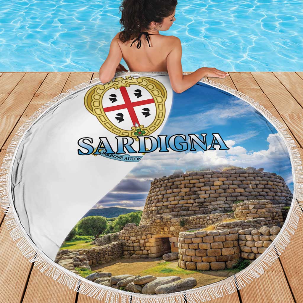 Sardinia Italy Beach Blanket Santu Antine With Map