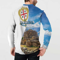 Sardinia Italy Button Sweatshirt Santu Antine With Map