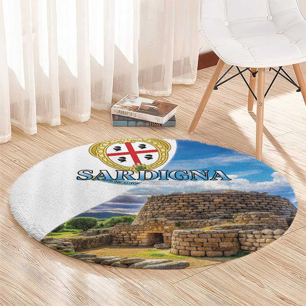 Sardinia Italy Round Carpet Santu Antine With Map