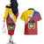 Colombia Coat Of Arms Couples Matching Off The Shoulder Long Sleeve Dress and Hawaiian Shirt With Flag Style And Folk Pattern - Wonder Print Shop