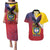 Colombia Coat Of Arms Couples Matching Puletasi and Hawaiian Shirt With Flag Style And Folk Pattern - Wonder Print Shop