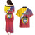 Colombia Coat Of Arms Couples Matching Puletasi and Hawaiian Shirt With Flag Style And Folk Pattern - Wonder Print Shop