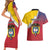 Colombia Coat Of Arms Couples Matching Short Sleeve Bodycon Dress and Hawaiian Shirt With Flag Style And Folk Pattern - Wonder Print Shop