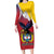 Colombia Coat Of Arms Family Matching Long Sleeve Bodycon Dress and Hawaiian Shirt With Flag Style And Folk Pattern - Wonder Print Shop