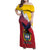 Colombia Coat Of Arms Family Matching Off Shoulder Maxi Dress and Hawaiian Shirt With Flag Style And Folk Pattern - Wonder Print Shop