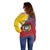 Colombia Coat Of Arms Off Shoulder Sweater With Flag Style And Folk Pattern - Wonder Print Shop