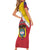 Colombia Coat Of Arms Short Sleeve Bodycon Dress With Flag Style And Folk Pattern - Wonder Print Shop