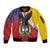 Colombia Coat Of Arms Sleeve Zip Bomber Jacket With Flag Style And Folk Pattern - Wonder Print Shop