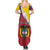 Colombia Coat Of Arms Summer Maxi Dress With Flag Style And Folk Pattern - Wonder Print Shop