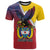 Colombia Coat Of Arms T Shirt With Flag Style And Folk Pattern - Wonder Print Shop