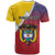 Colombia Coat Of Arms T Shirt With Flag Style And Folk Pattern - Wonder Print Shop