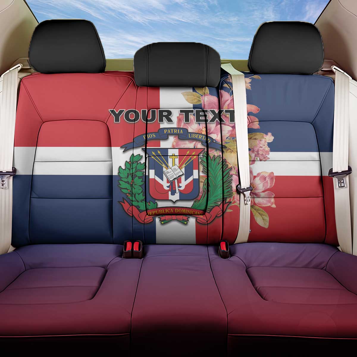 Personalized Dominican Republic Bayahíbe Rose Back Car Seat Cover