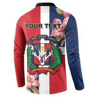Button sweatshirt back with YOUR TEXT and floral crest over tricolor panels