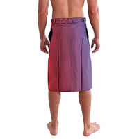 Red and maroon solid lavalava skirt with elastic waistband and side drape