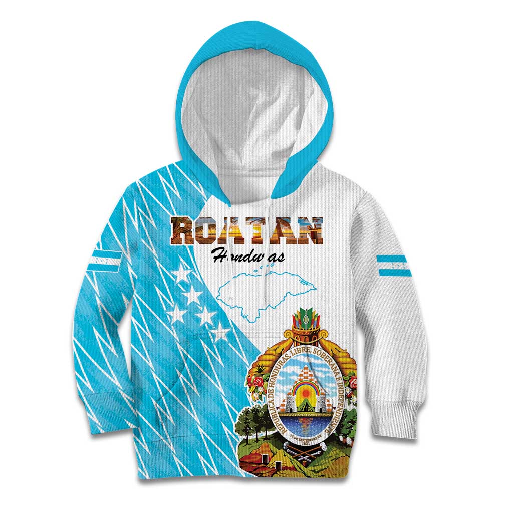 Personalized Honduras Coat Of Arms Kid Hoodie Flag Color Style - Wonder Print Shop