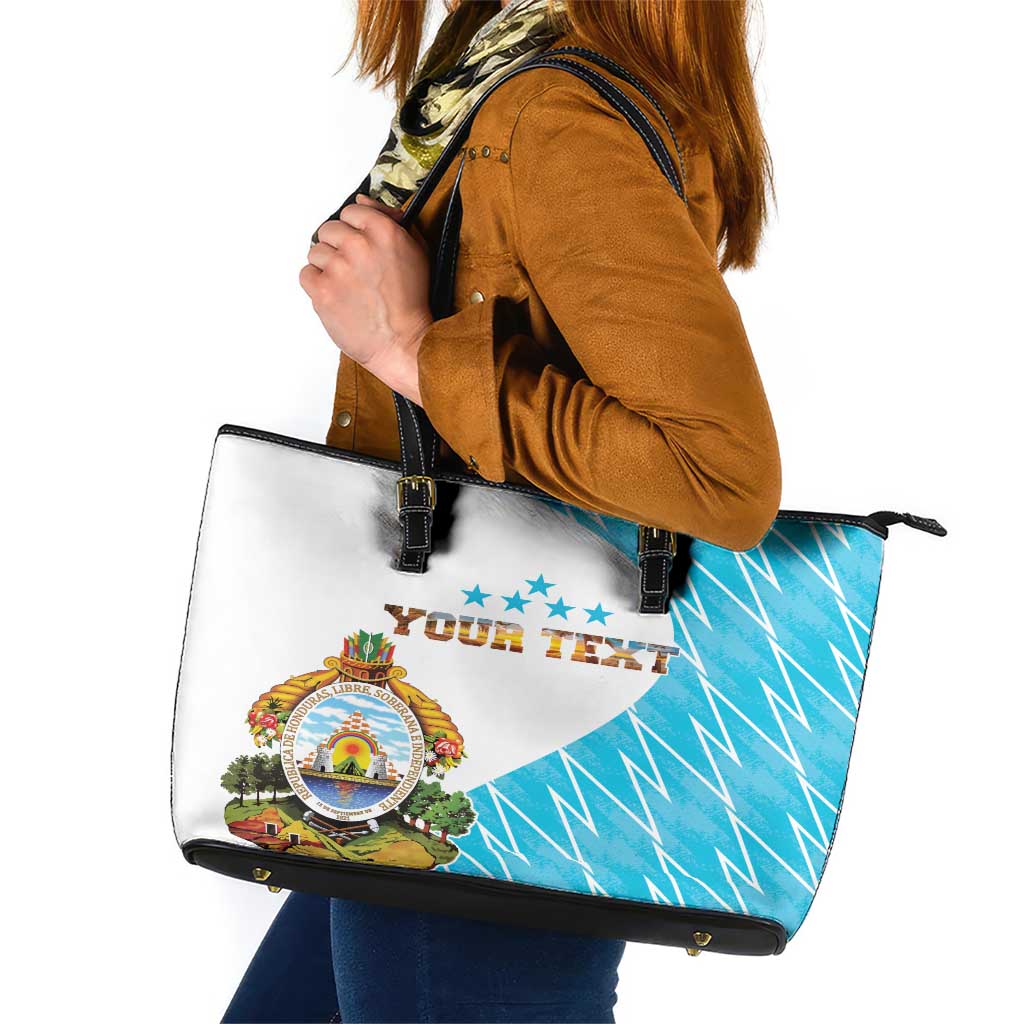 Personalized Honduras Coat Of Arms Leather Tote Bag Flag Color Style - Wonder Print Shop