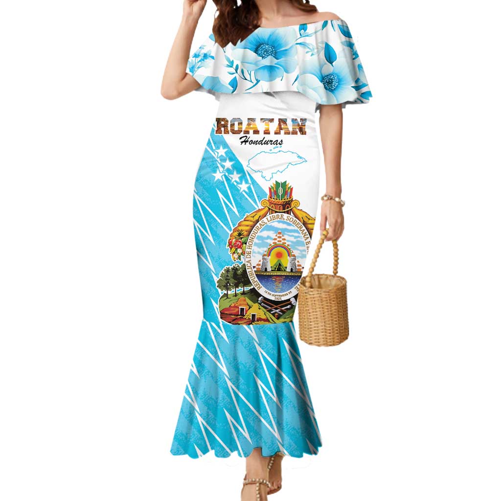 Personalized Honduras Coat Of Arms Mermaid Dress Flag Color Style - Wonder Print Shop