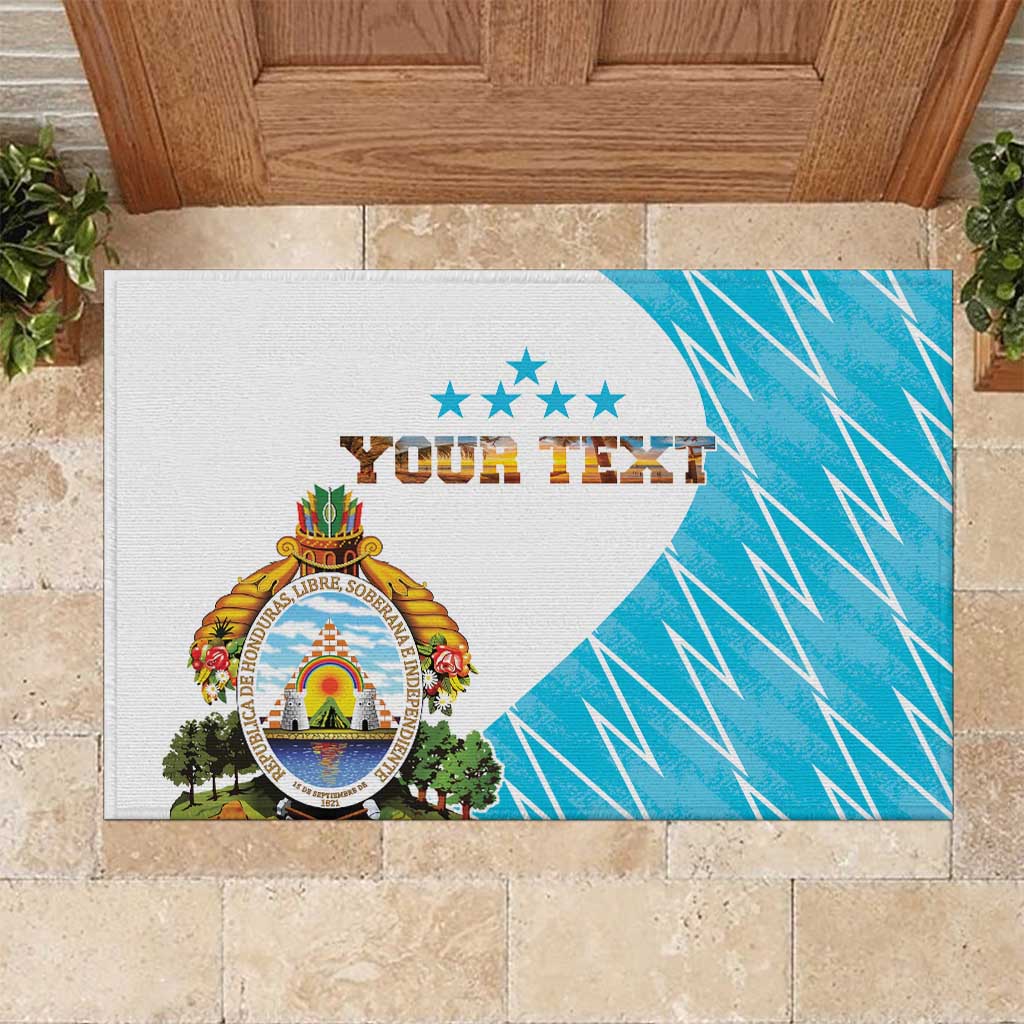 Personalized Honduras Coat Of Arms Rubber Doormat Flag Color Style - Wonder Print Shop