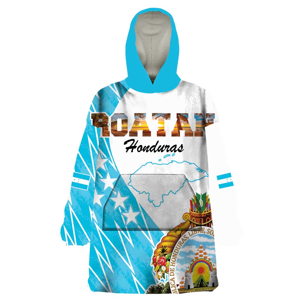 Personalized Honduras Coat Of Arms Wearable Blanket Hoodie Flag Color Style - Wonder Print Shop