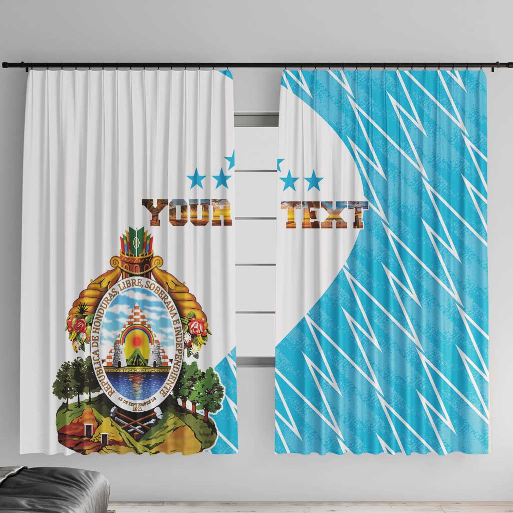 Personalized Honduras Coat Of Arms Window Curtain Flag Color Style - Wonder Print Shop