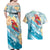 Personalized Roatan Honduras Couples Matching Off Shoulder Maxi Dress and Hawaiian Shirt Scarlet Macaw With Hibiscus Flowers - Wonder Print Shop