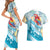 Personalized Roatan Honduras Couples Matching Short Sleeve Bodycon Dress and Hawaiian Shirt Scarlet Macaw With Hibiscus Flowers - Wonder Print Shop