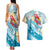 Personalized Roatan Honduras Couples Matching Tank Maxi Dress and Hawaiian Shirt Scarlet Macaw With Hibiscus Flowers - Wonder Print Shop