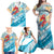 Personalized Roatan Honduras Family Matching Off Shoulder Maxi Dress and Hawaiian Shirt Scarlet Macaw With Hibiscus Flowers - Wonder Print Shop