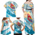 Personalized Roatan Honduras Family Matching Off Shoulder Maxi Dress and Hawaiian Shirt Scarlet Macaw With Hibiscus Flowers - Wonder Print Shop