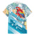 Personalized Roatan Honduras Family Matching Off Shoulder Short Dress and Hawaiian Shirt Scarlet Macaw With Hibiscus Flowers - Wonder Print Shop