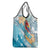 Personalized Roatan Honduras Grocery Bag Scarlet Macaw With Hibiscus Flowers