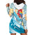 Personalized Roatan Honduras Hoodie Dress Scarlet Macaw With Hibiscus Flowers - Wonder Print Shop