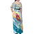 Personalized Roatan Honduras Off Shoulder Maxi Dress Scarlet Macaw With Hibiscus Flowers - Wonder Print Shop