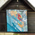 Personalized Roatan Honduras Quilt Scarlet Macaw With Hibiscus Flowers