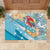 Personalized Roatan Honduras Rubber Doormat Scarlet Macaw With Hibiscus Flowers - Wonder Print Shop