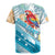 Personalized Roatan Honduras Rugby Jersey Scarlet Macaw With Hibiscus Flowers - Wonder Print Shop