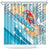 Personalized Roatan Honduras Shower Curtain Scarlet Macaw With Hibiscus Flowers