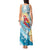 Personalized Roatan Honduras Tank Maxi Dress Scarlet Macaw With Hibiscus Flowers - Wonder Print Shop