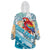 Personalized Roatan Honduras Wearable Blanket Hoodie Scarlet Macaw With Hibiscus Flowers - Wonder Print Shop