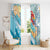 Personalized Roatan Honduras Window Curtain Scarlet Macaw With Hibiscus Flowers - Wonder Print Shop